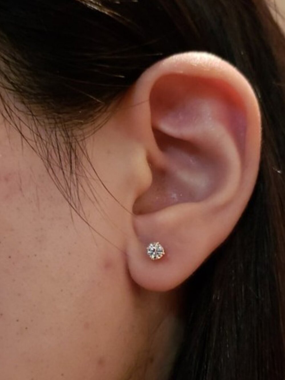 0.36 Ct Lab Grown Diamond Stud Earrings .925 Sterling Silver